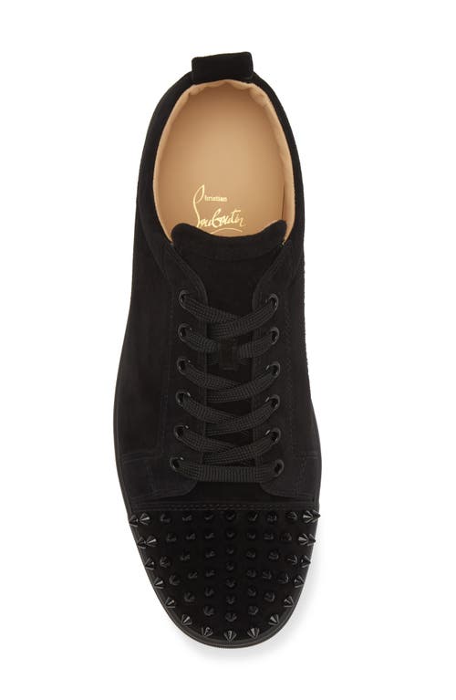 Shop Christian Louboutin Louis Junior Spikes Sneaker In Black/black