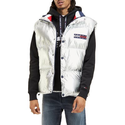 Tommy Jeans Tjm Metallic Puffer Vest, Grey