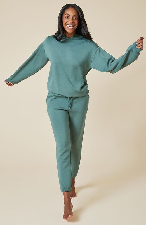 Softies Athleisure Dreamtech Oversize Hoodie Lounge Set In Dusty Green