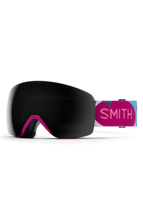 Shop Smith Skyline 157mm Chromapop™ Snow Goggles In Fuschia Shapes/black