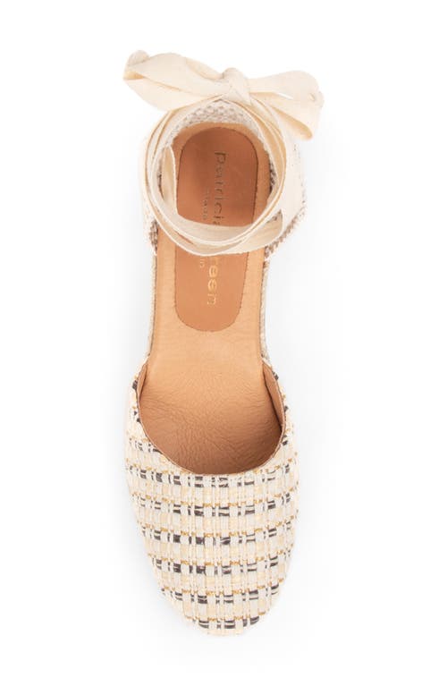 Shop Patricia Green Lillian Raffia Ankle Wrap Platform Espadrille Sandal In Natural/gold/black