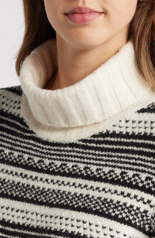 CASLONR CASLON(R) STRIPE JACQUARD TURTLENECK SWEATER