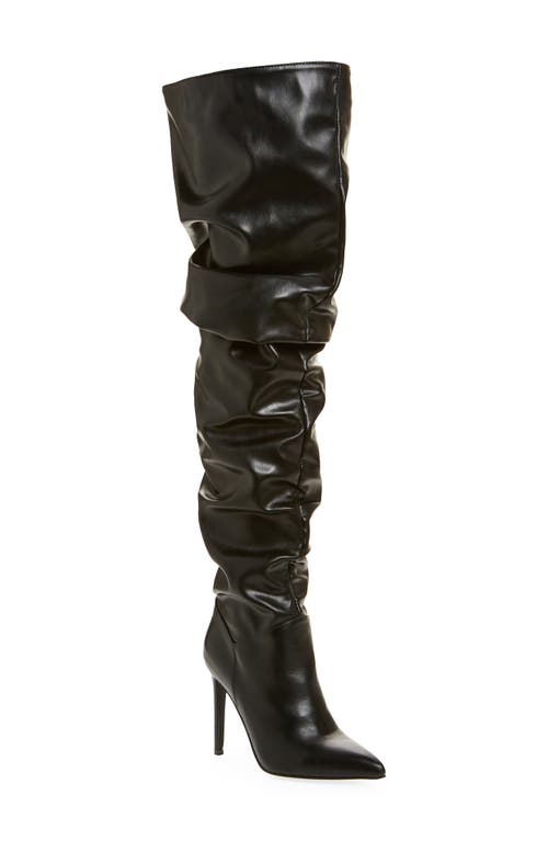 Torvi Slouch Pointed Toe Over the Knee Boot in Black