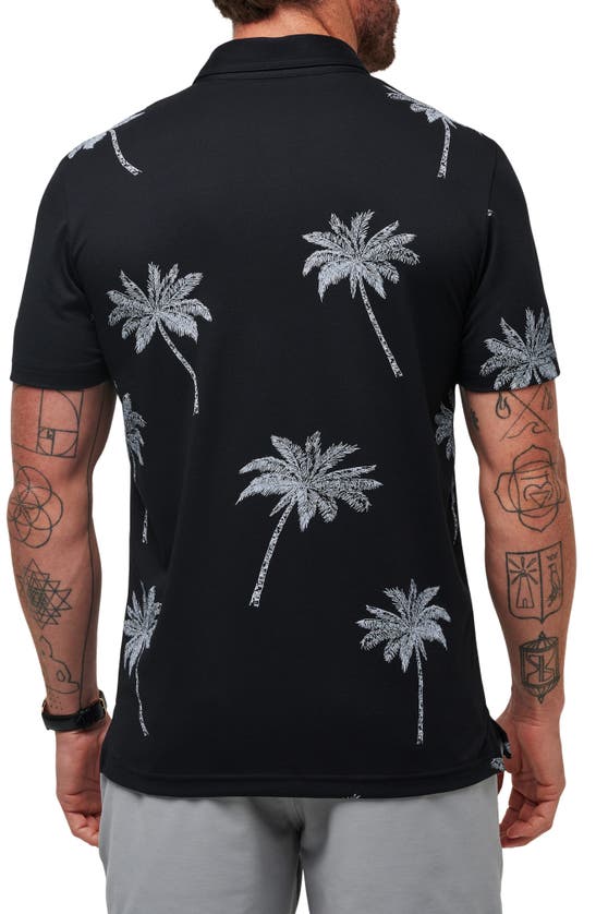 Shop Travismathew Mesic Palm Tree Polo In Black