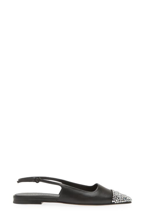 Shop Dear Frances Tia Slingback Flat In Black W/crystals