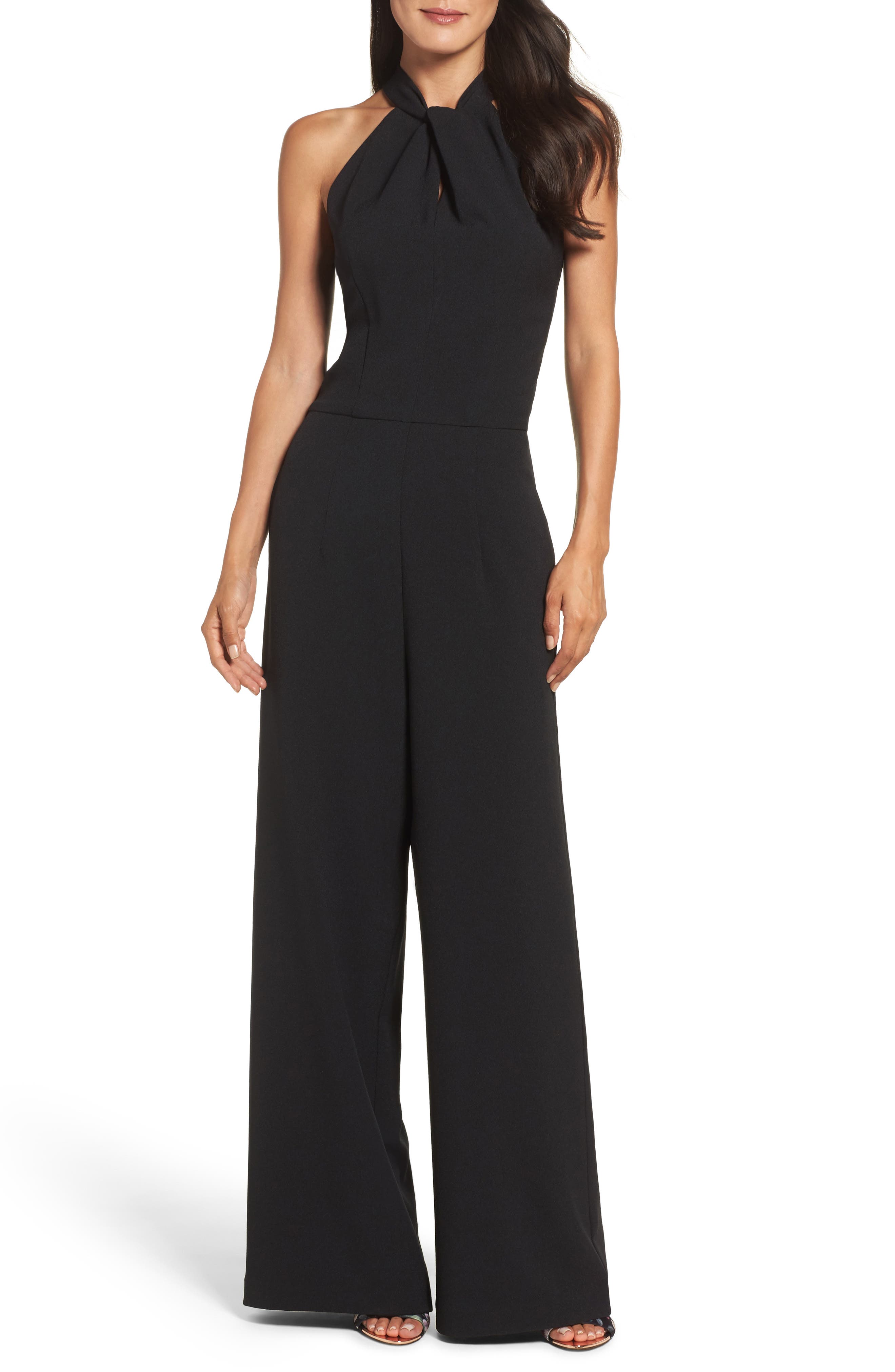 Lanston Synthetic Halter Jumpsuit Womens Clothing Jumpsuits and rompers Full-length jumpsuits and rompers 