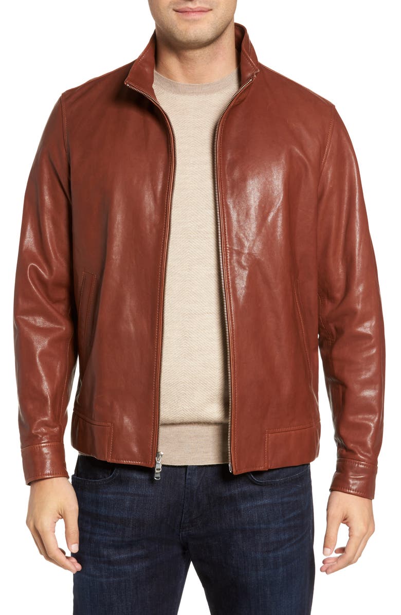 Peter Millar Classic Leather Bomber Jacket | Nordstrom