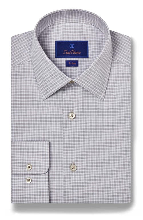 DAVID DONAHUE DAVID DONAHUE TRIM FIT DOBBY MICROCHECK DRESS SHIRT 