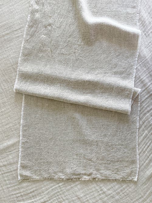 Shop Anaya So Soft Linen Table Runner In Chambray Blue