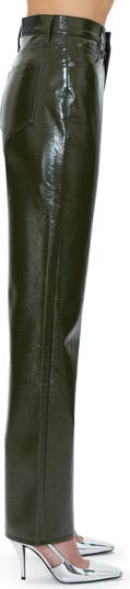 Cassie Leg Super High Leather Waist Straight Pants Faux Nordstrom | Pistola