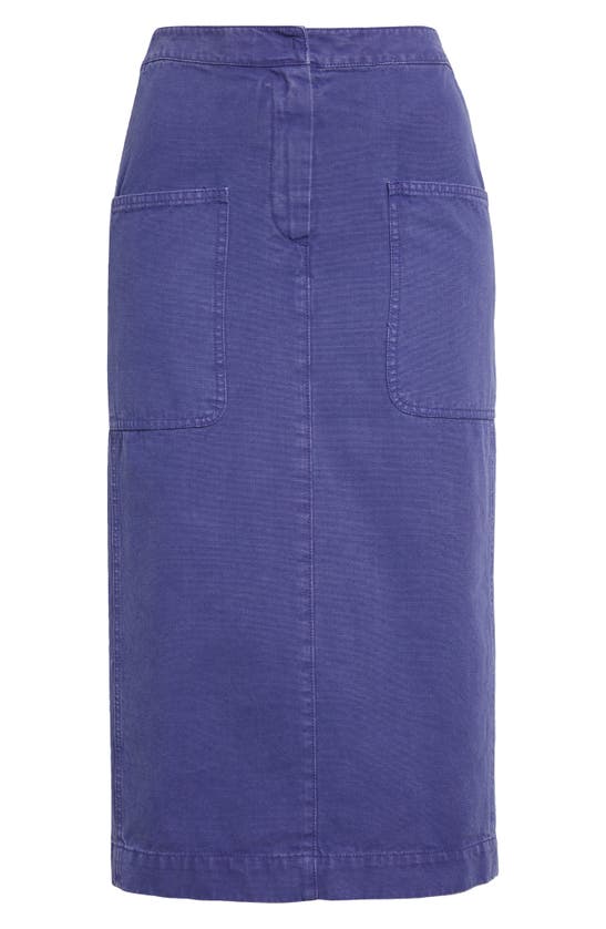 Shop Max Mara Cardiff Cotton Twill Midi Skirt In Lavender