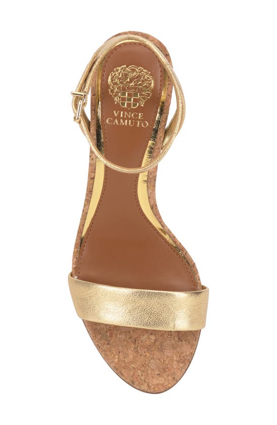 Shop Vince Camuto Jefany Ankle Strap Wedge Sandal In True Gold
