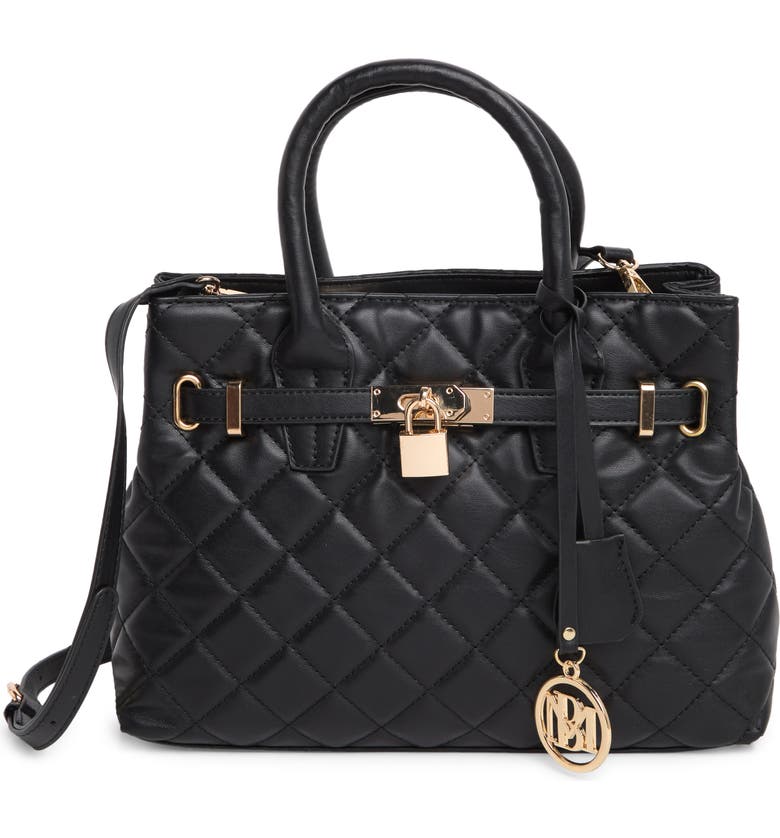 Badgley Mischka Collection Diamond Quilt Faux Leather Tote Bag ...