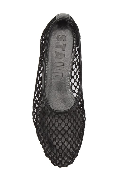 Shop Staud Alba Ballet Flat In Black Netting