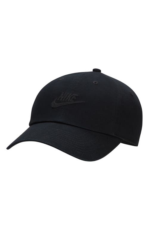 Nike Club Futura Wash Baseball Cap In Black