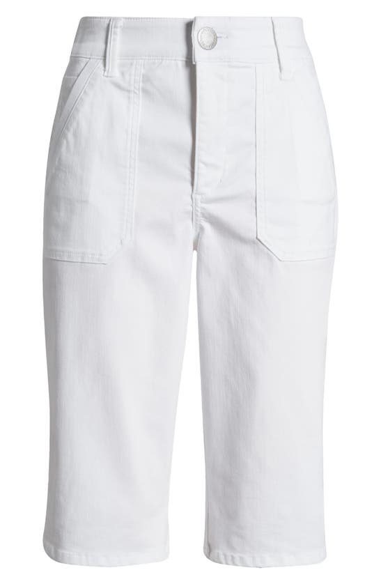 Shop Wit & Wisdom 'ab'solution Denim Knee Shorts In Optic White