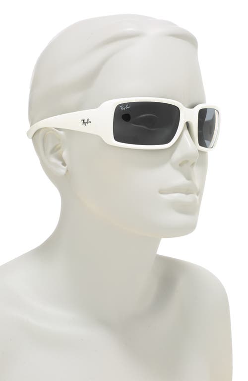 Shop Ray Ban Ray-ban 59mm Rectangle Wrap Sunglasses In White/dark Grey