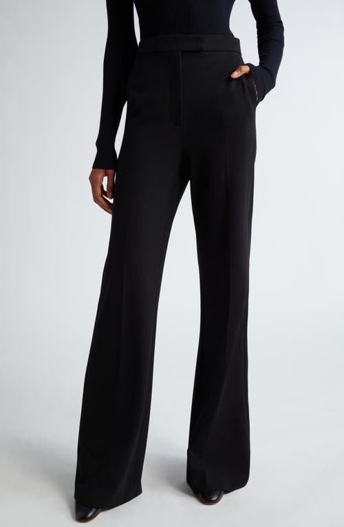 Max Mara Norcia Pleated Jersey Straight Pants In Black