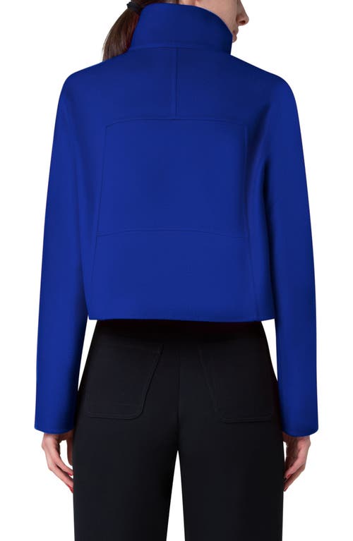 Akris Mimi Double Face Cashmere Crop Jacket In 706 Purple