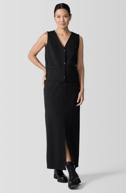 Shop Eileen Fisher Front Slit Maxi Skirt In Black