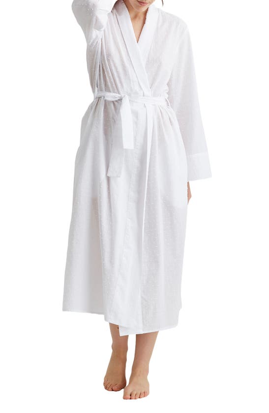 Shop Papinelle Swiss Dot Cotton Robe In White