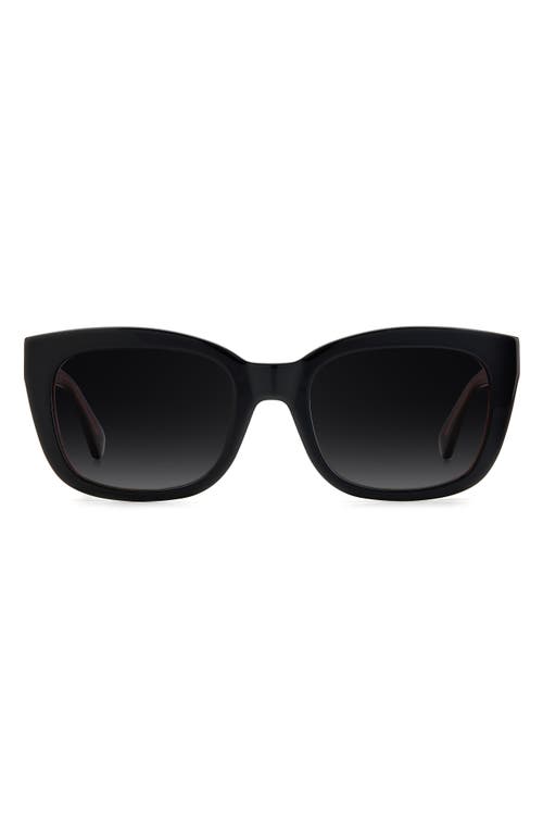 Kate Spade New York tammy 53mm rectangular sunglasses in Black Pink /Gray Polar at Nordstrom