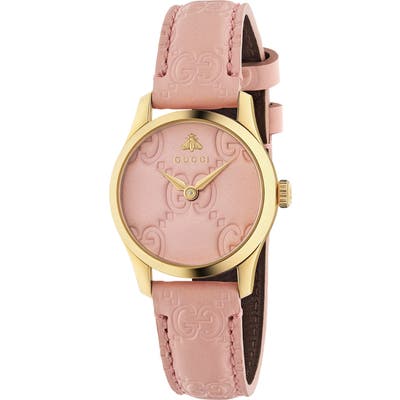 Gucci G-Timeless Leather Strap Watch, 27Mm