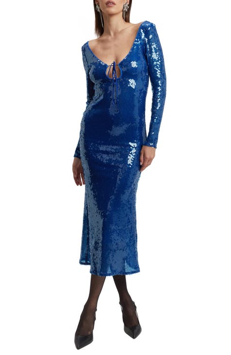 Verona Sequin Long Sleeve Maxi Dress