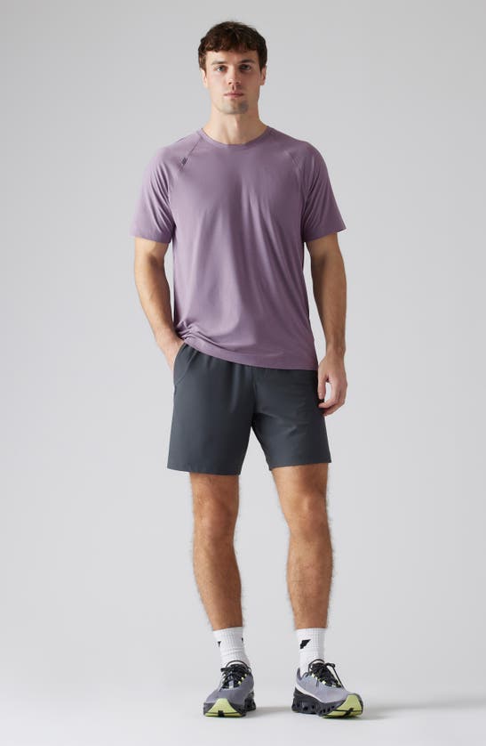 Shop Rhone Reign Athletic Short Sleeve T-shirt In Mulled Grape/ Mushroom