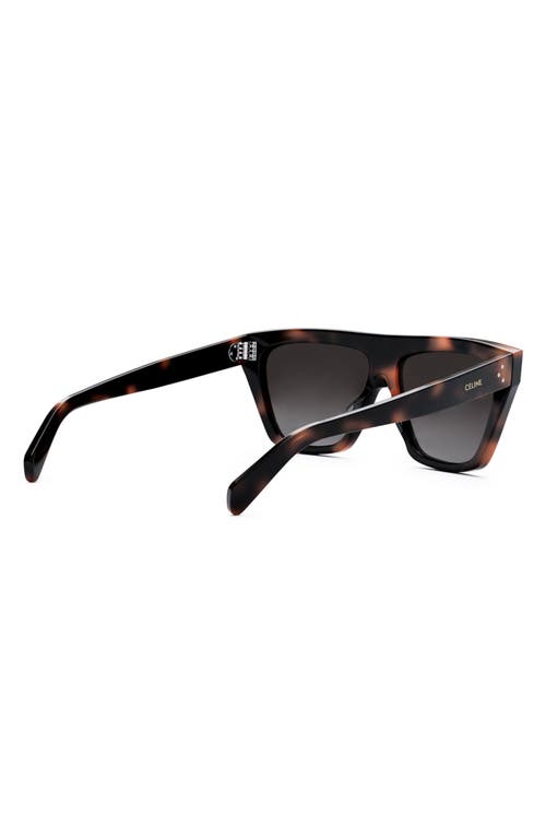 Shop Celine Bold 3 Dots 58mm Flat Top Sunglasses In Havana/gradient Roviex