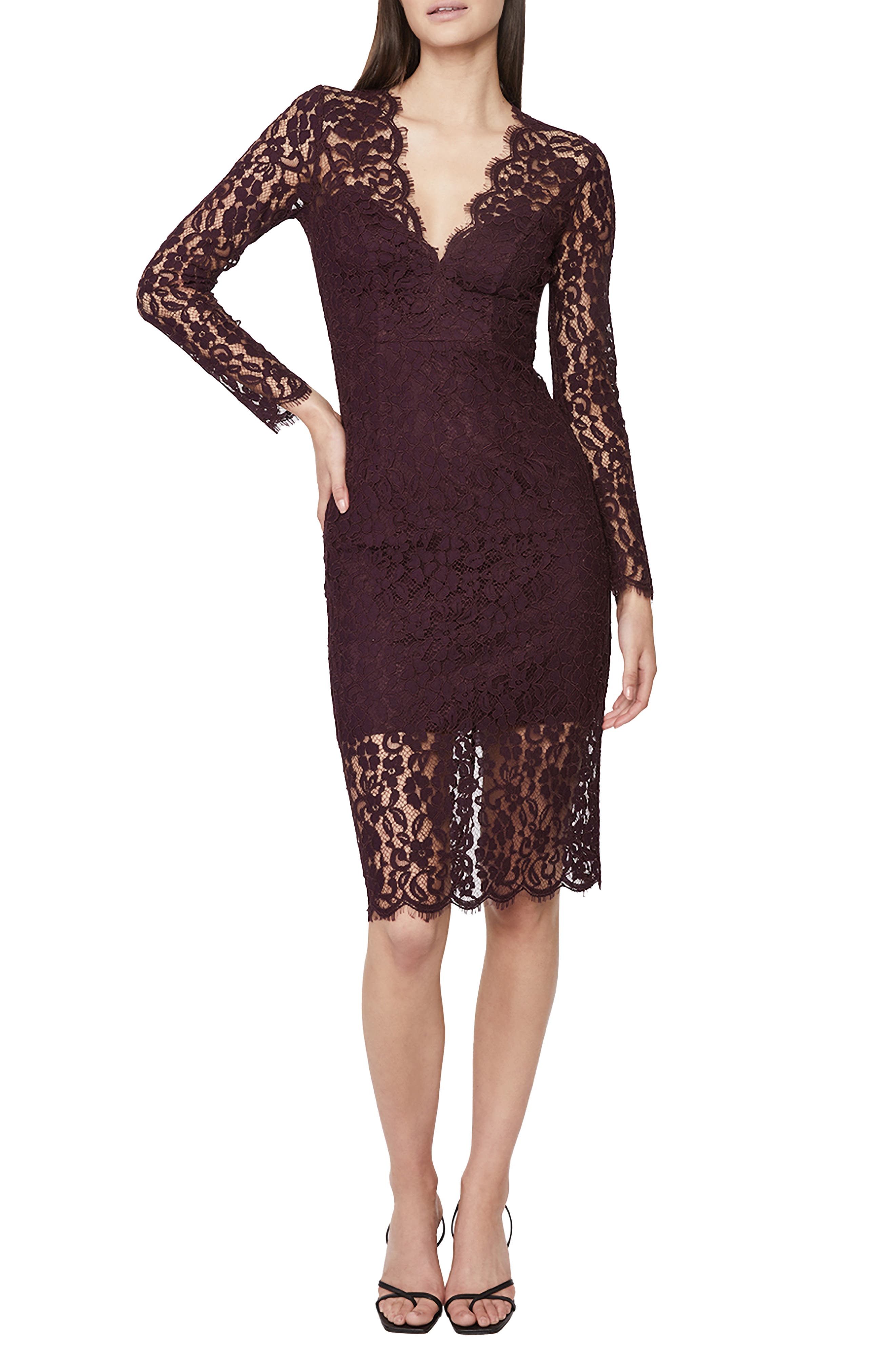 bardot illusion lace dress