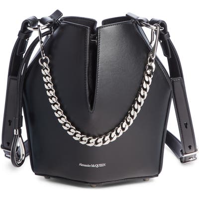 Alexander Mcqueen Small Leather Bucket Bag - Black