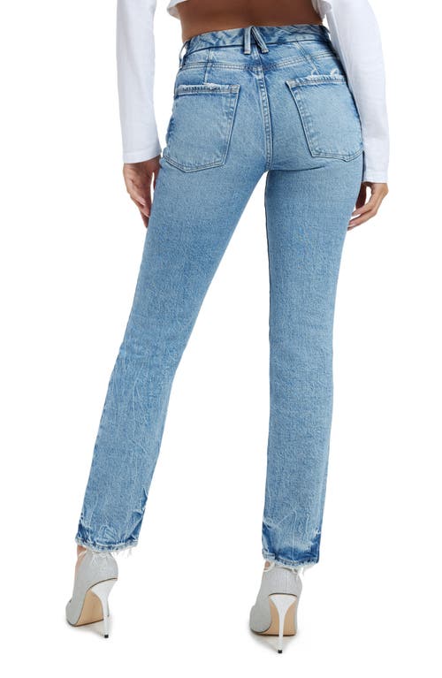 GOOD AMERICAN GOOD AMERICAN GOOD ICON HIGH WAIST STRAIGHT LEG JEANS