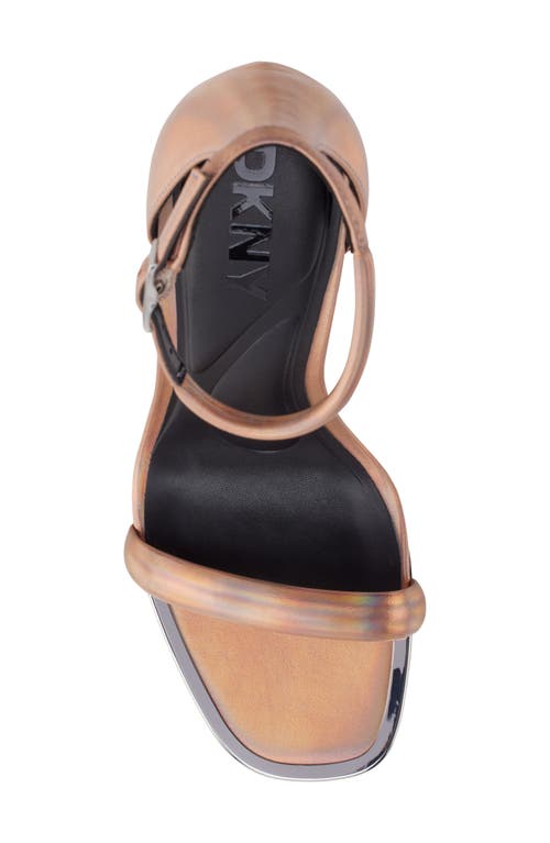 Shop Dkny Waylin Ankle Strap Sandal In Rose Gold