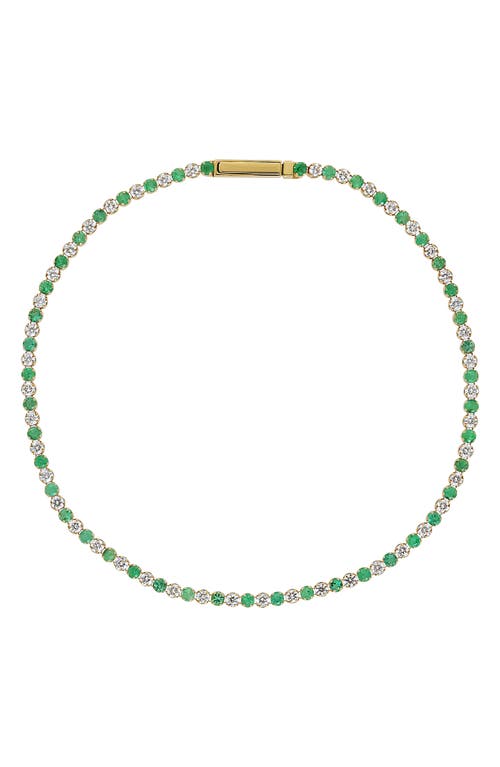 El Mar Tennis Bracelet in 18K Yg Diamond Emerald