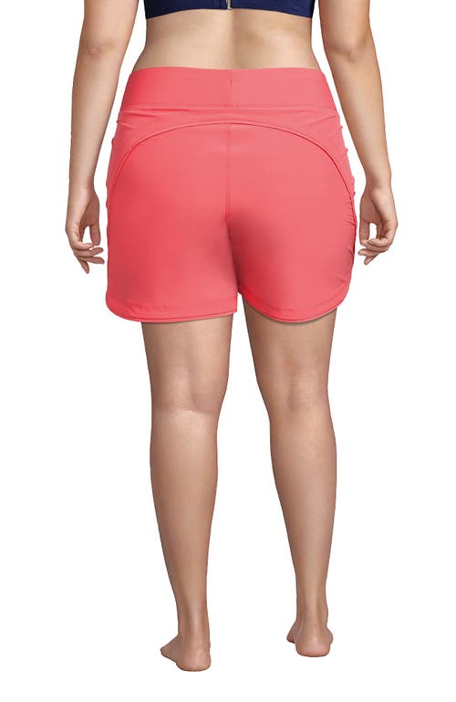 Shop Lands' End Plus Size 5 Inch Quick Dry Swim Shorts With Panty In Wood Lily