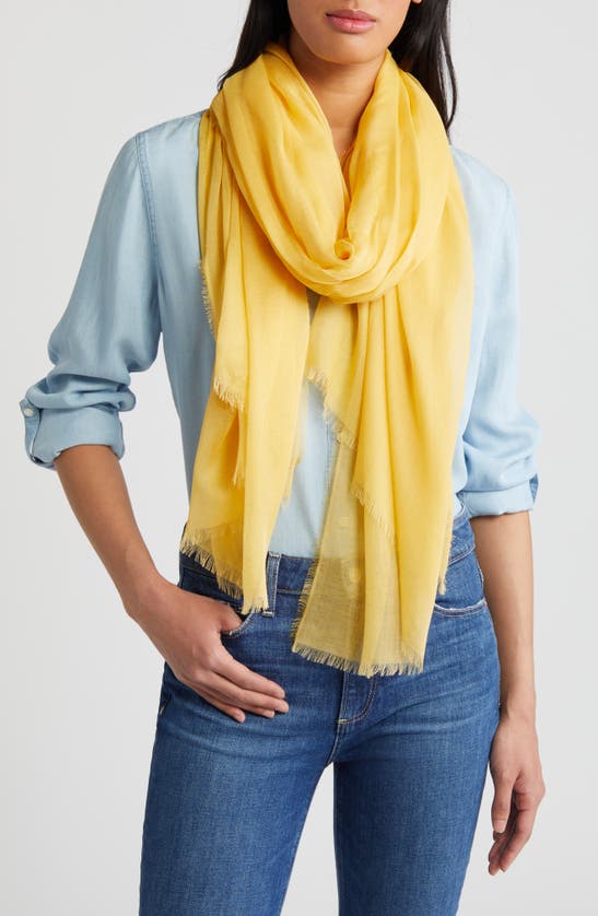 Shop Nordstrom Modal & Silk Scarf In Yellow Rattan Combo