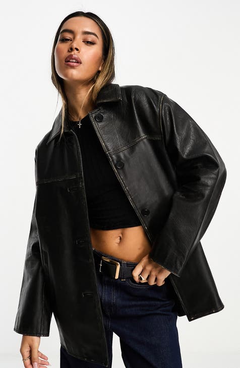 Button-Up Leather Jacket