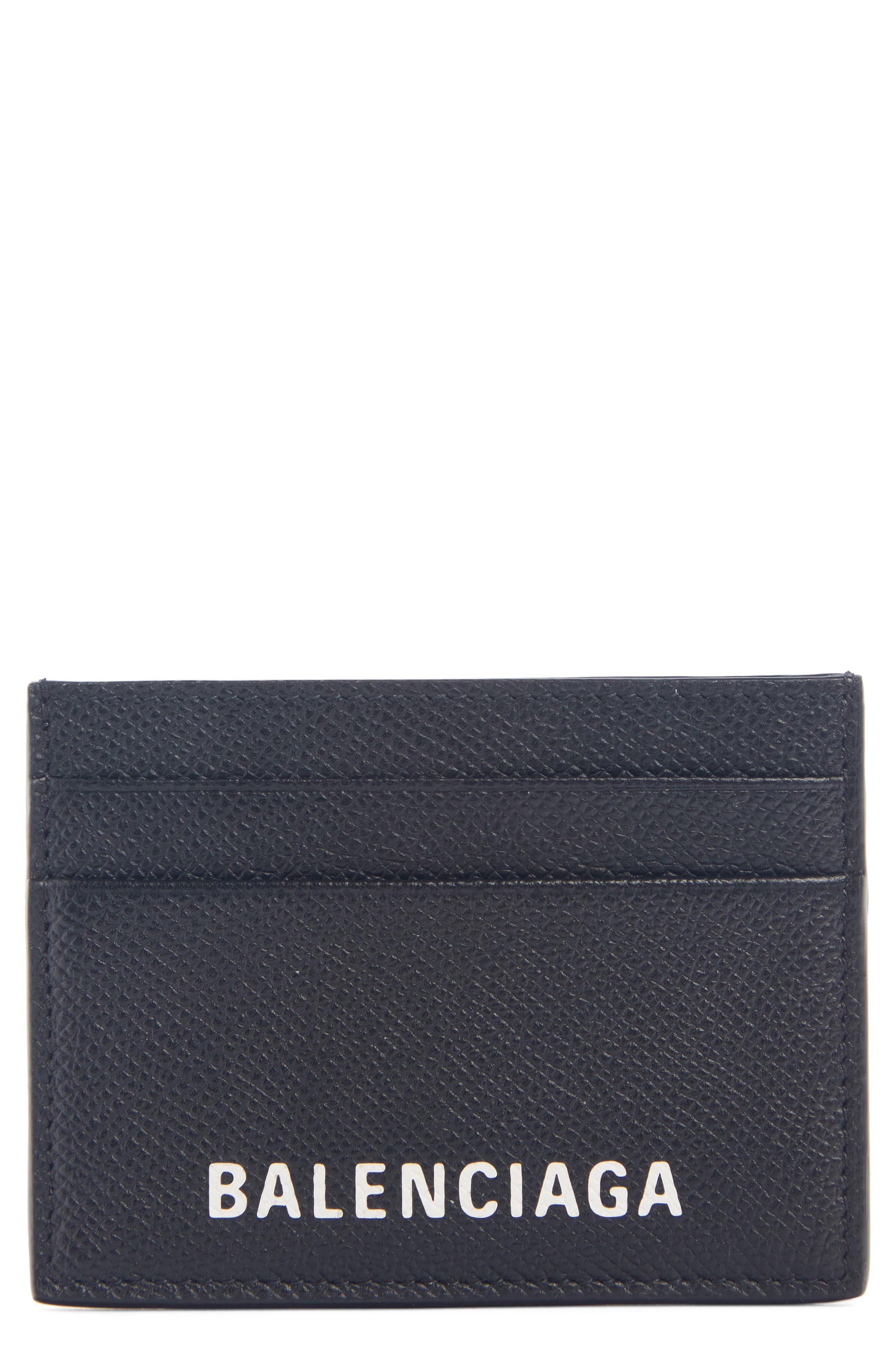 Balenciaga Ville Pebbled Leather Card Holder Nordstrom