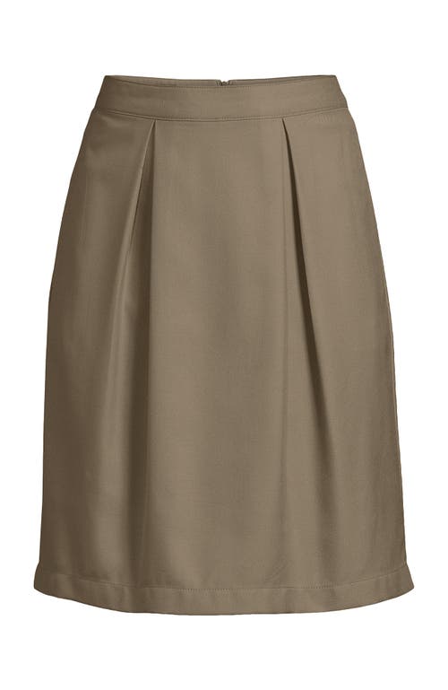 Lands' End School Uniform Solid Pleated Skort Top Of Knee In Khaki