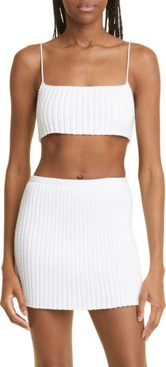 Alexander Wang Clear Crystal Rib Miniskirt