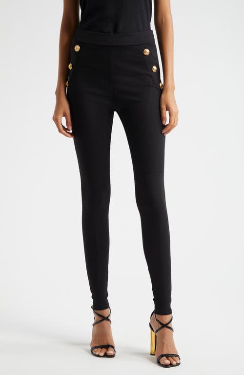 Balmain 6-Button Leggings 0Pa Black at Nordstrom,