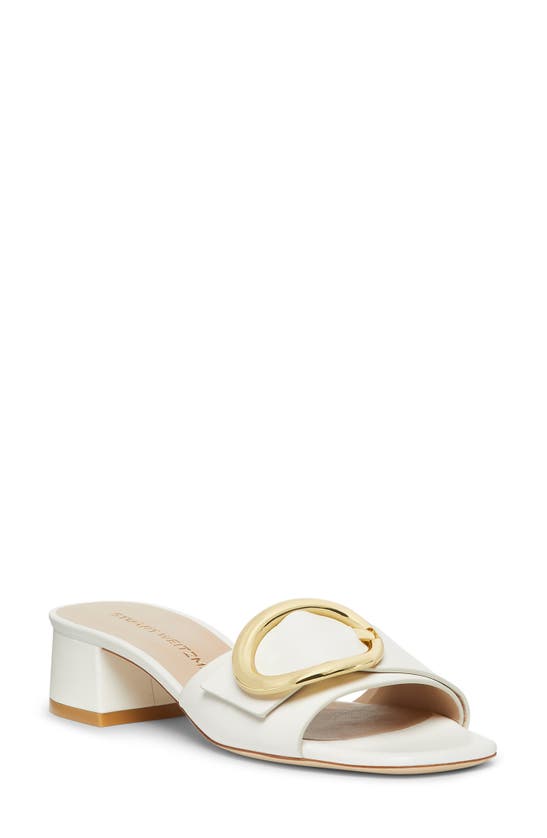 Shop Stuart Weitzman Benni 35 Slide Sandal In Cream