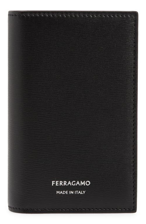 FERRAGAMO Vertical Bifold Leather Card Holder in Nero at Nordstrom