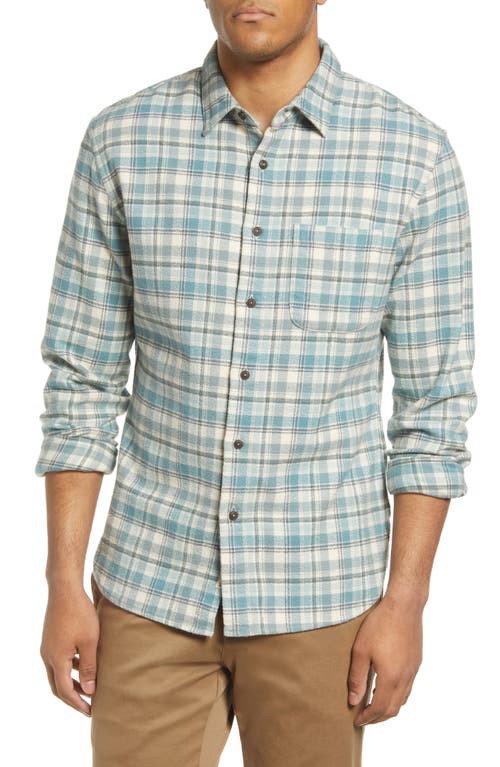 KATO The Ripper Plaid Cotton Flannel Button-Up Shirt in Green Beige