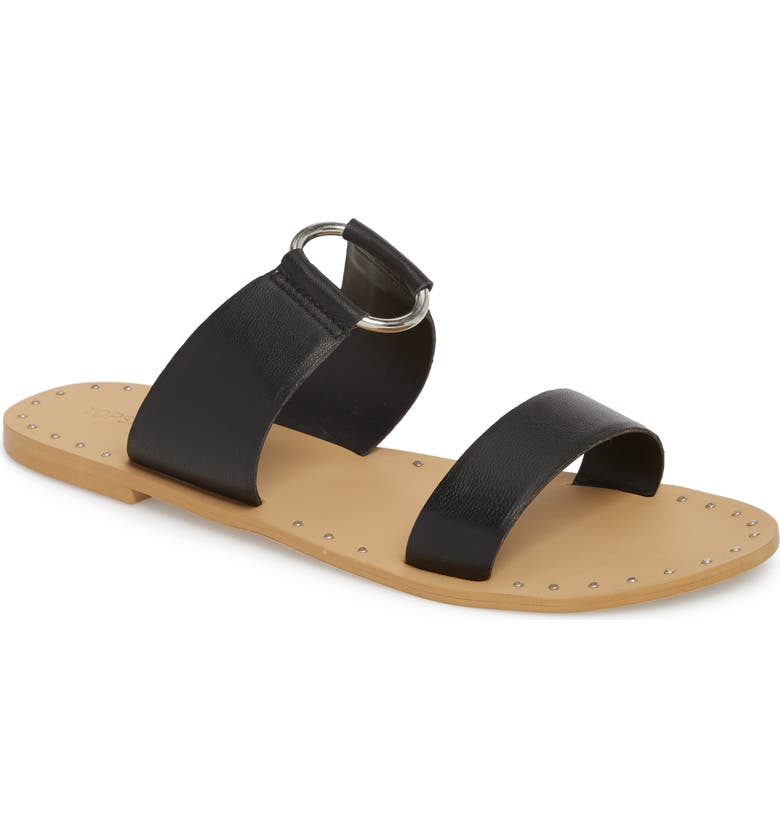 TOPSHOP Hooray Ring Slide Sandal, Main, color, BLACK