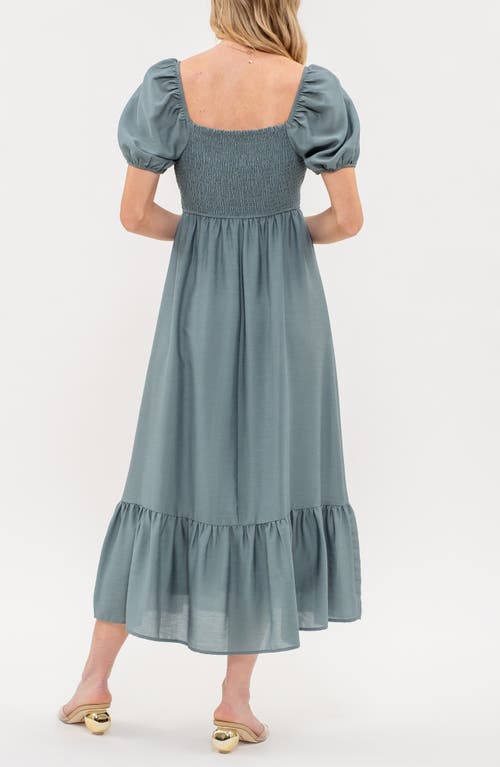 August Sky Square Neck Midi Dress In Light Teal