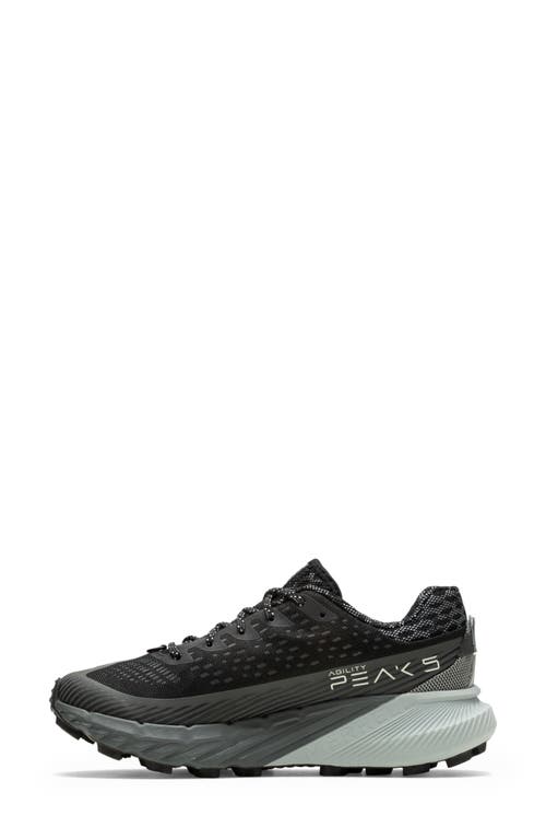 Merrell Agility Peak 5 Trail Sneaker In Black/granite