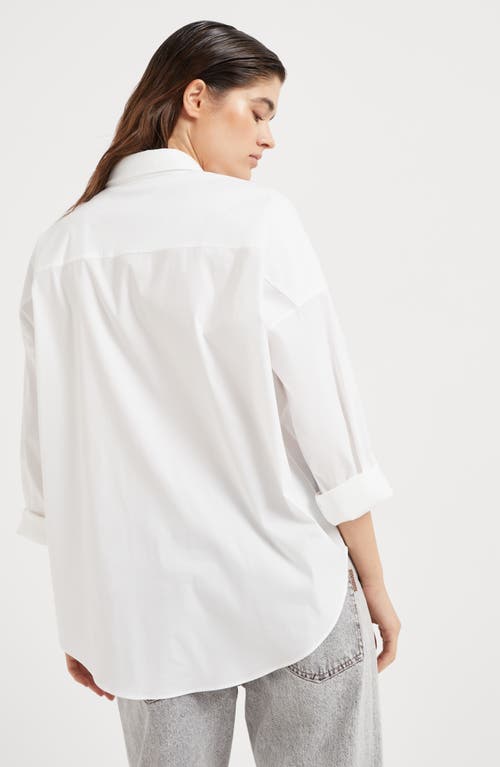 Shop Brunello Cucinelli Poplin Shirt In White