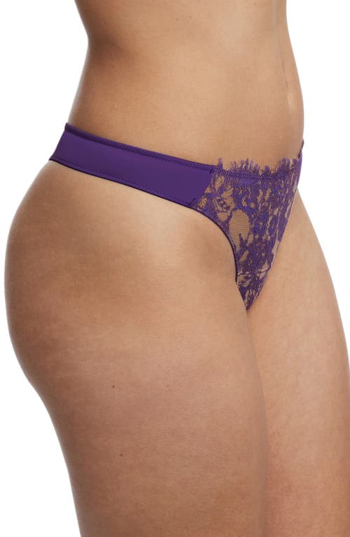 Shop Skarlett Blue Entice Lace Front Thong In Moon Drop/nylon